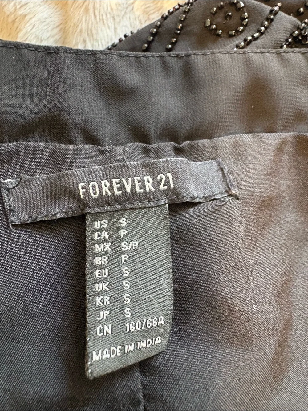 Forever 21 Black Beaded Mini Skirt